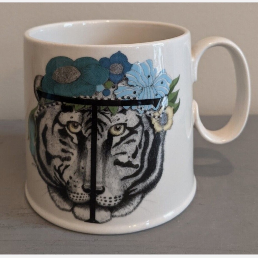 Florence Balducci for Anthropologie Ceramic Mug Monogram 'T' for Tiger